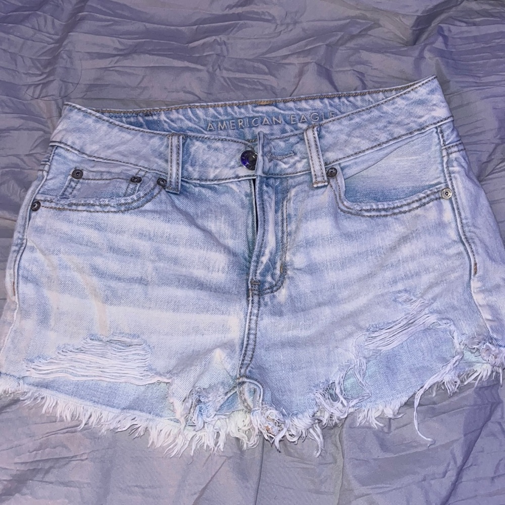 american eagle blue jean shorts